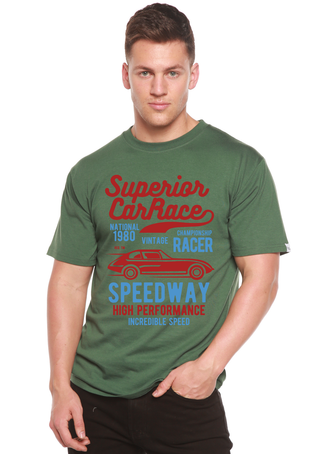 Superior Car men's bamboo tshirt pine green