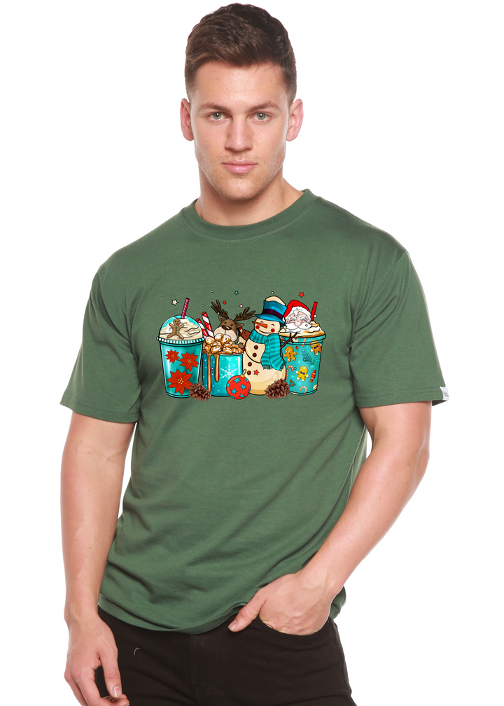 Funny Ugly Sweater Christmas Unisex Graphic Bamboo T-Shirt pine green