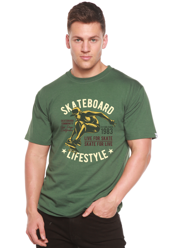 Skateboard Lifestyle men's bamboo tshirt pine green