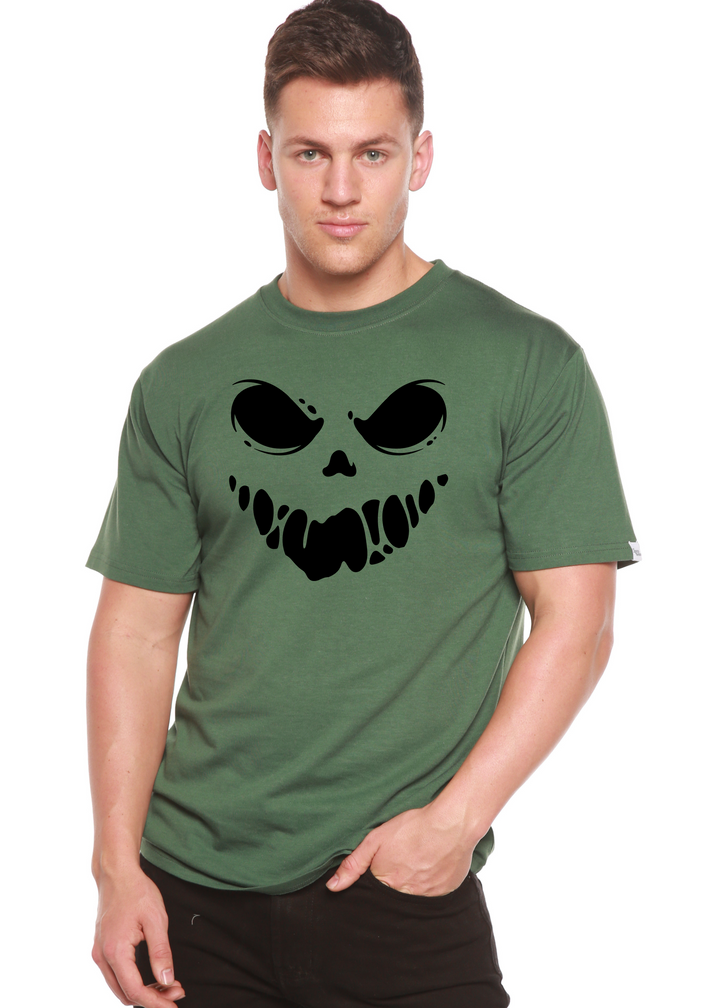 Halloween Boo Graphic Bamboo T-Shirt pine green