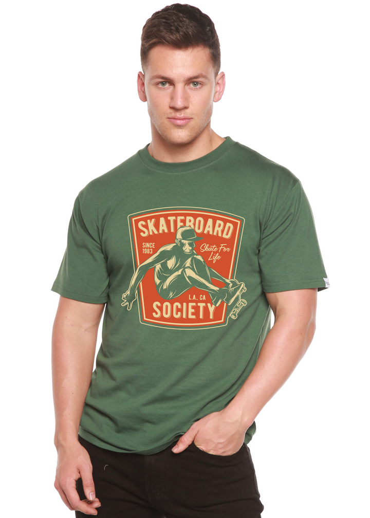 Skateboard Society men's bamboo tshirt pine green