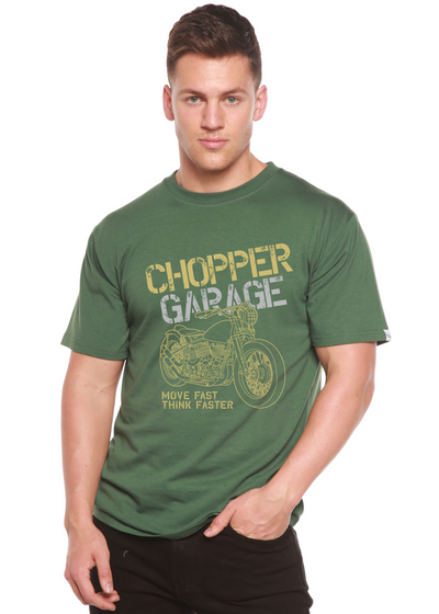 Chopper Garage men's bamboo tshirt pine green