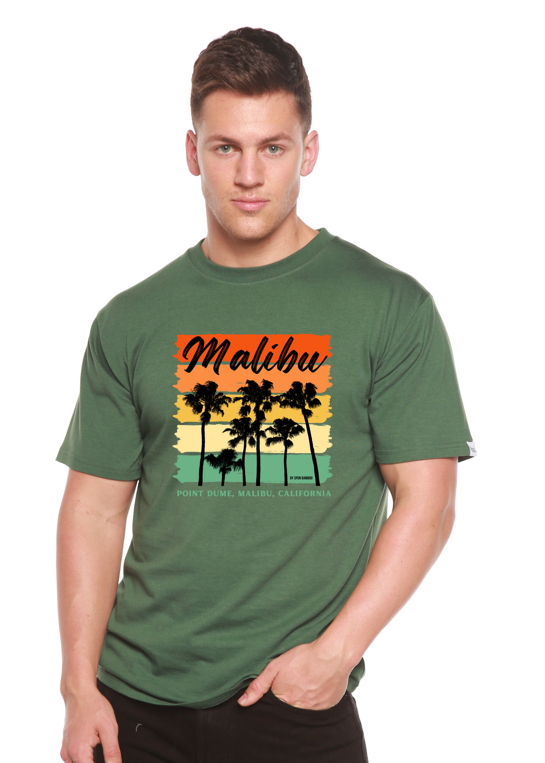  Malibu Unisex Graphic Bamboo T-Shirt pine green