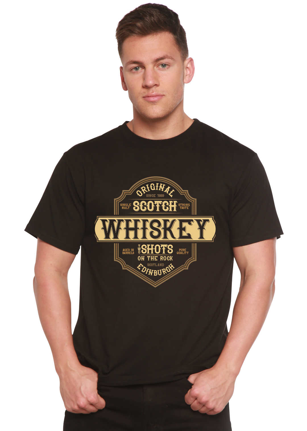 Whiskey men's bamboo tshirt black