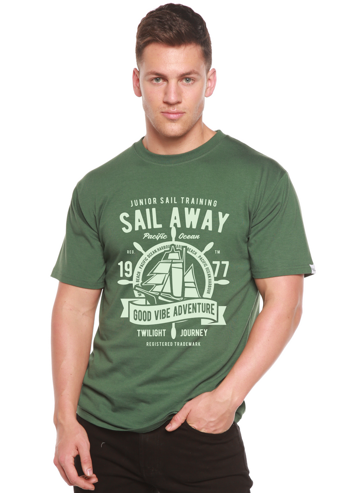 Sail Away men's bamboo tshirt pine green