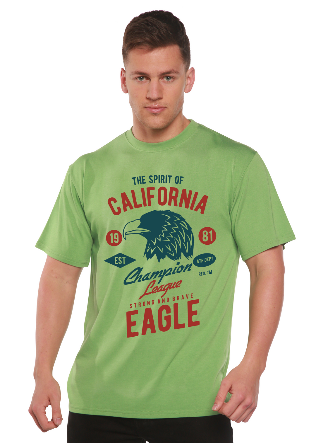 The Spirit of california men's bamboo tshirt green tea