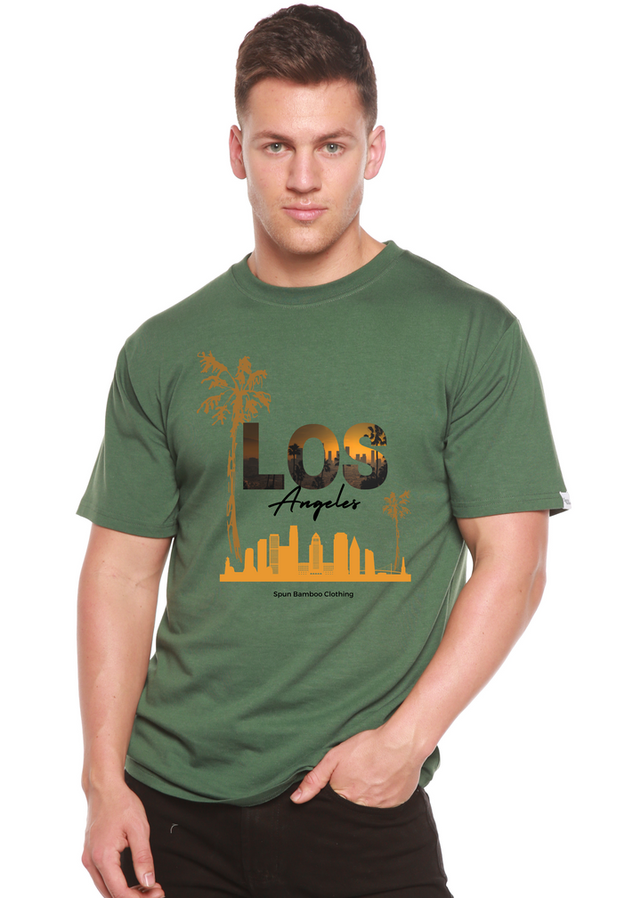 Los Angeles Unisex Graphic Bamboo T-Shirt pine green