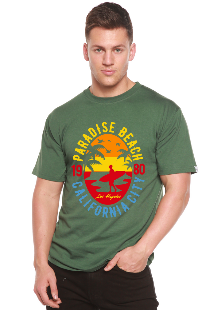 Sunshine Paradise men's bamboo tshirt pine green