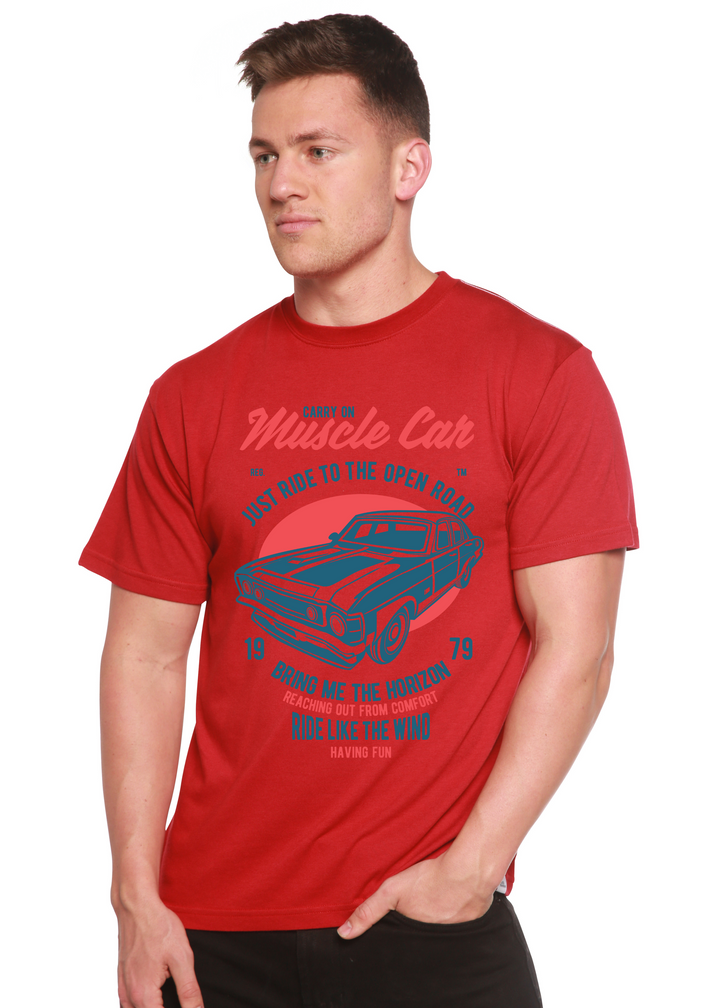 Muscle Car men's bamboo tshirt pompeian red