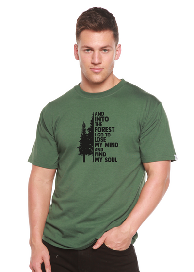 And Into The Forest I Go To Lose My Mind And Find My Soul Graphic Bamboo T-Shirt pine green
