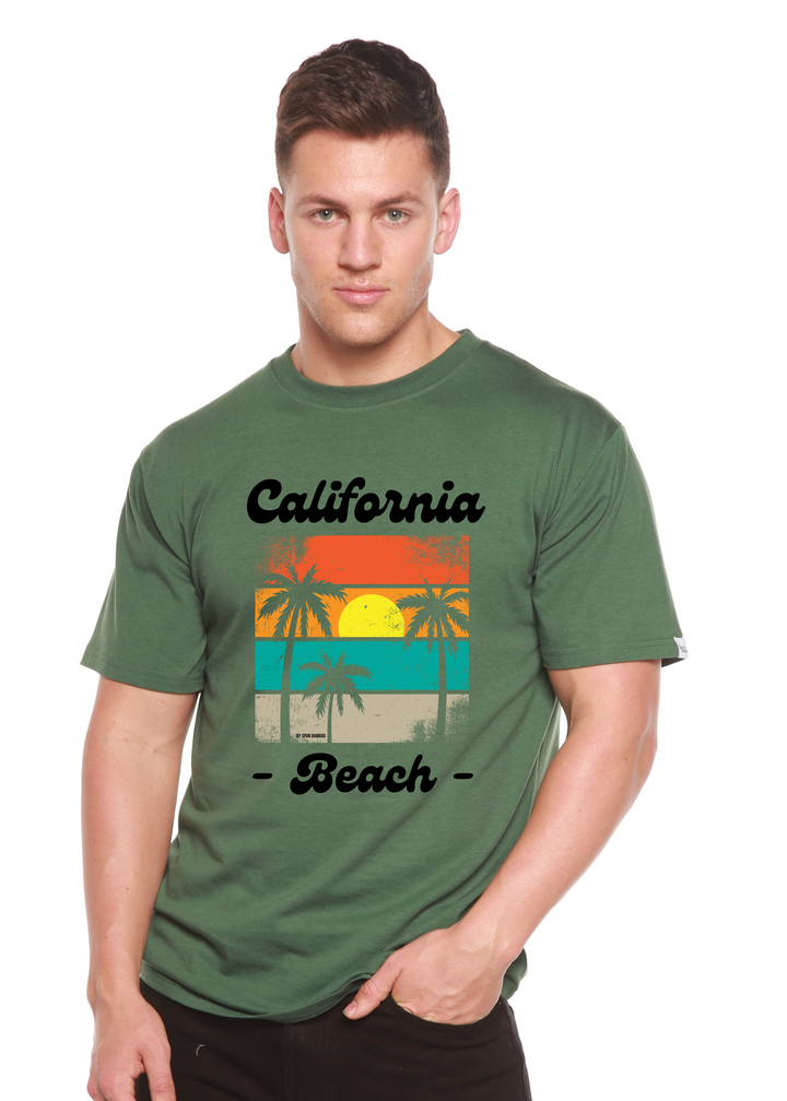 California Beach Unisex Graphic Bamboo T-Shirt pine green