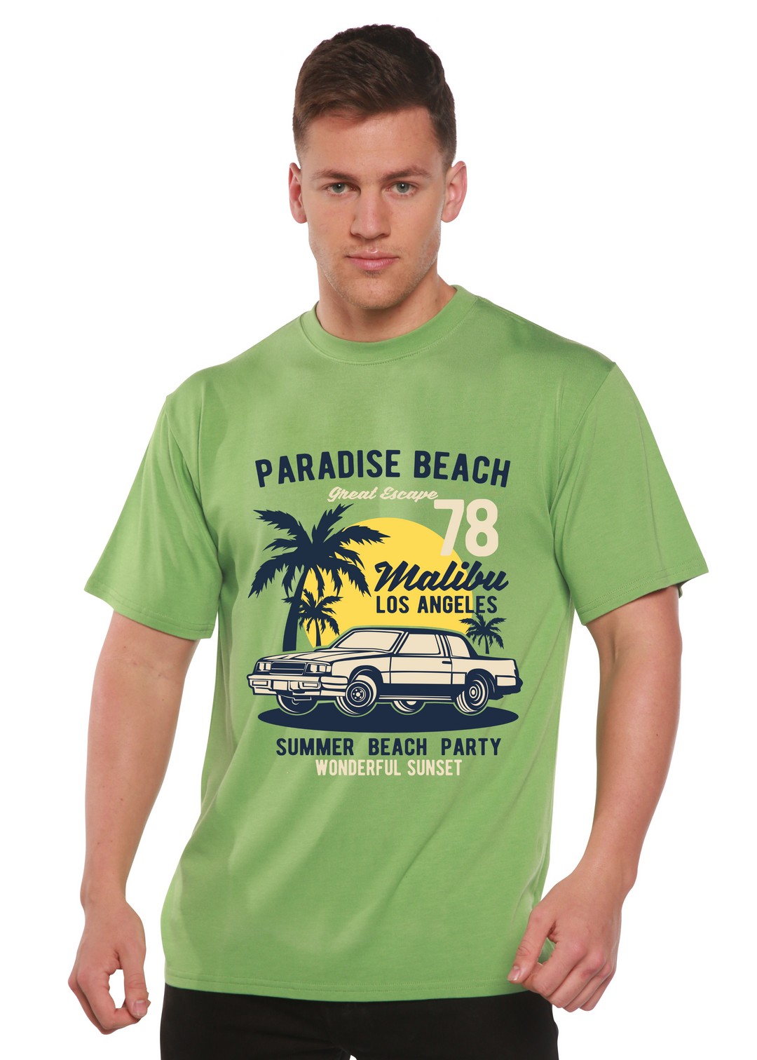 Paradise Beach men's bamboo tshirt green tea