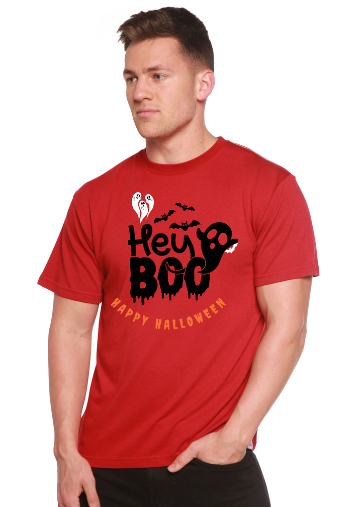 Hey Boo Graphic Bamboo T-Shirt pompeian red
