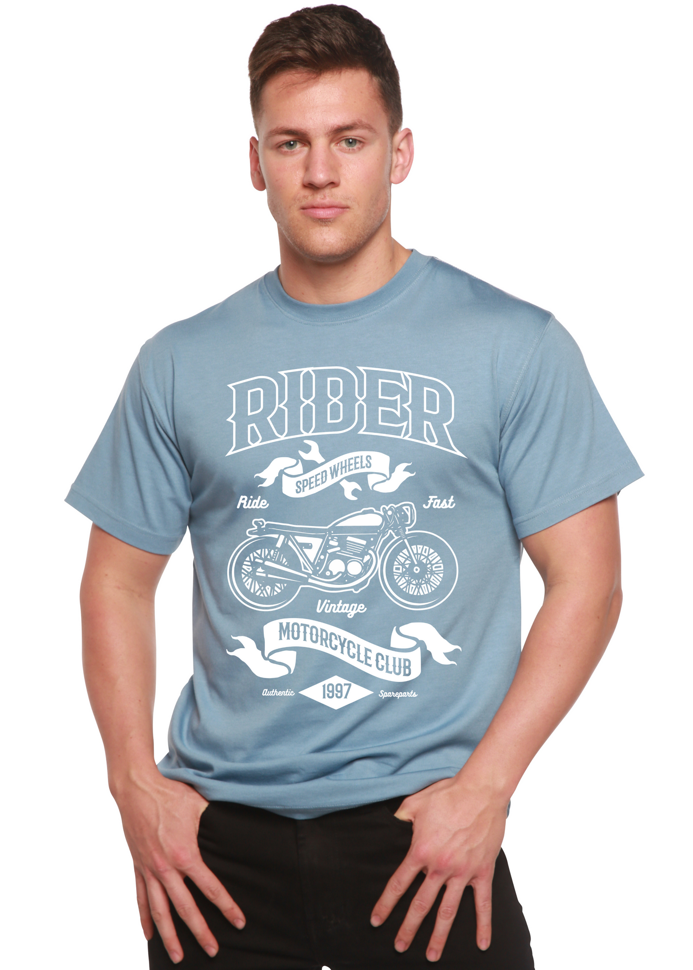 Rider men's bamboo tshirt infinity blue