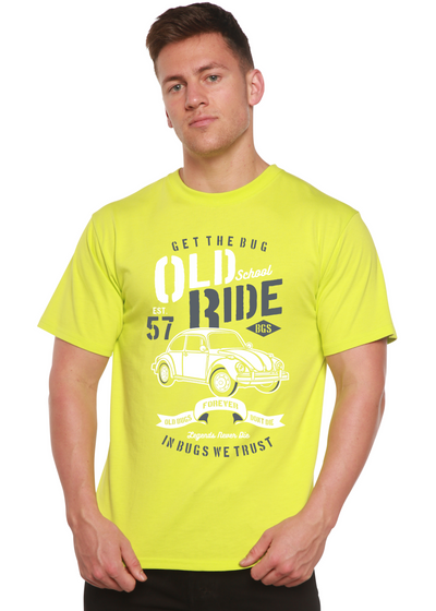 Old School Ride men's bamboo tshirt lime punch