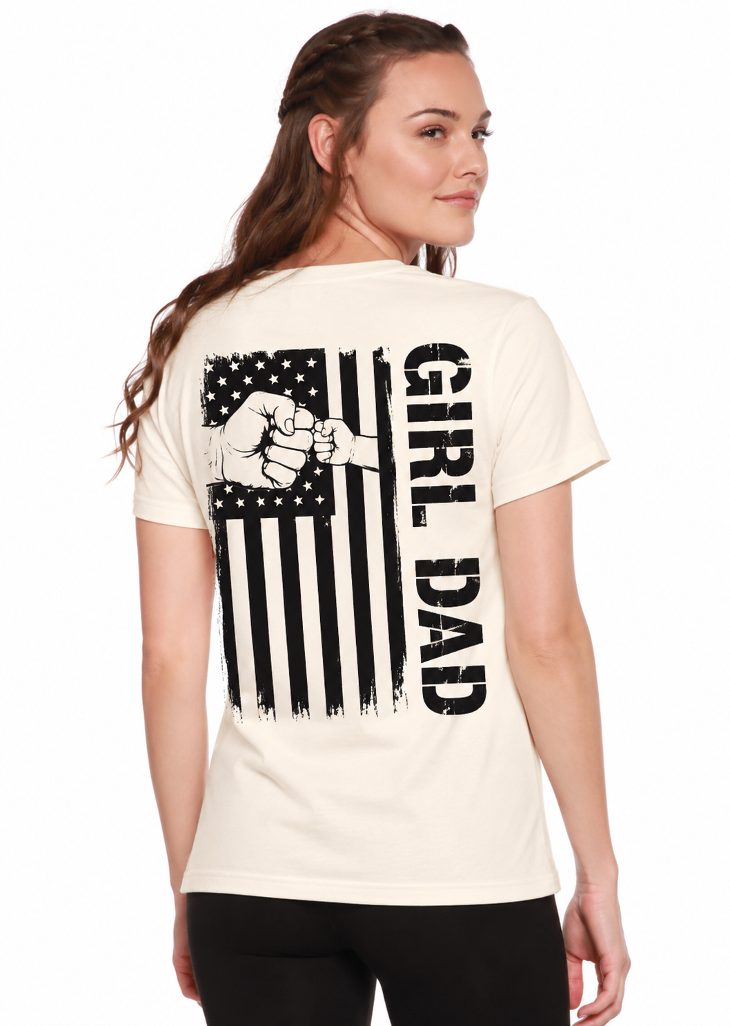 Girl Dad Flag Unisex Bamboo/Cotton Graphic T-Shirt