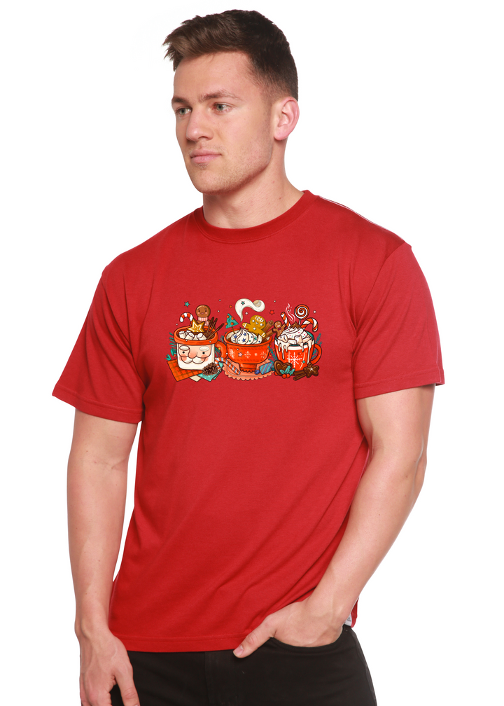Santa Cold Christmas Unisex Graphic Bamboo T-Shirt pompeian red