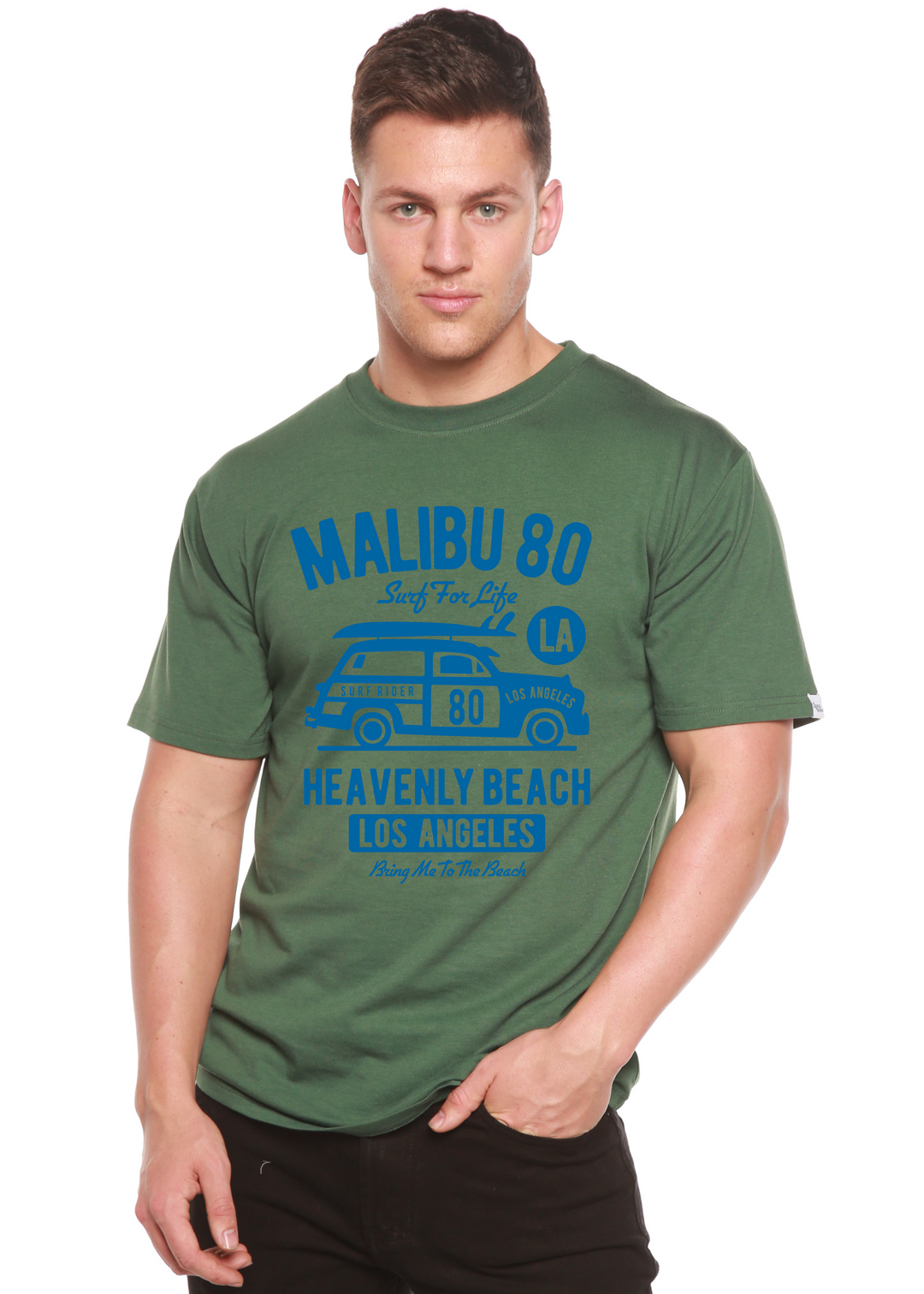 Malibu 80 men's bamboo tshirt pine green