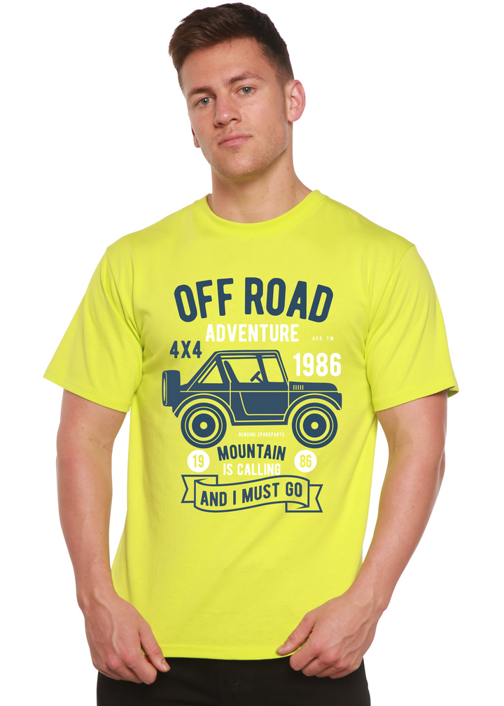Off Road Adventure men's bamboo tshirt lime punch