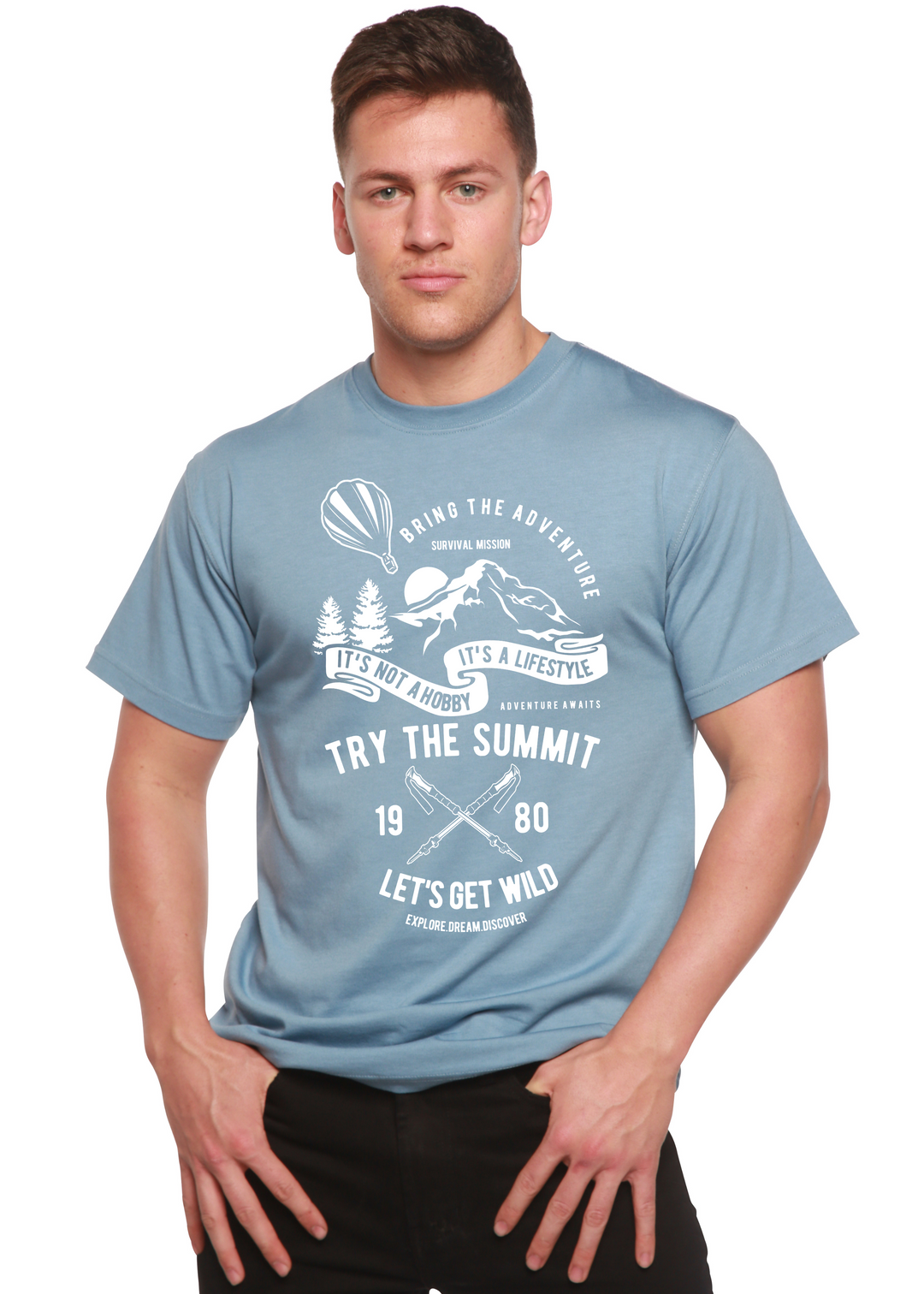 Try The Summit men's bamboo tshirt infinity blue