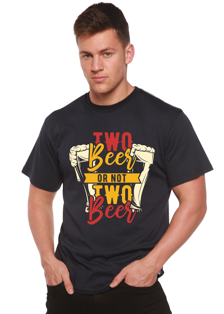 Two Beer men's bamboo tshirt navy blue