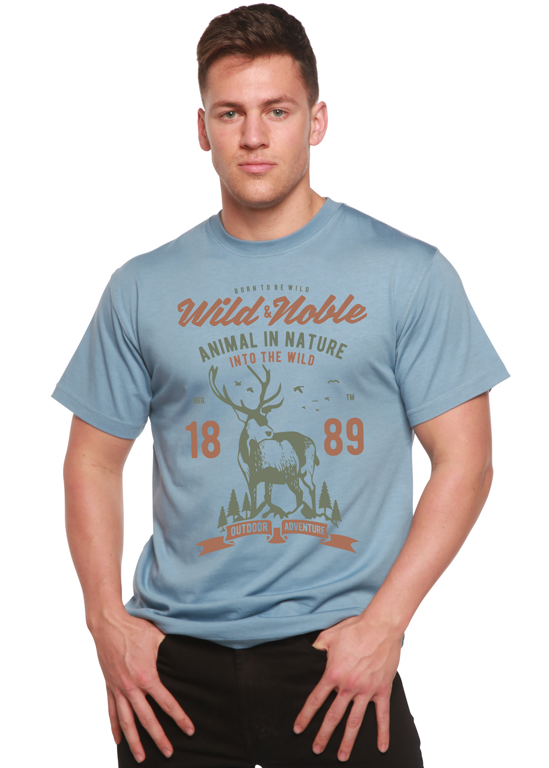 Wild And Noble men's bamboo tshirt infinity blue