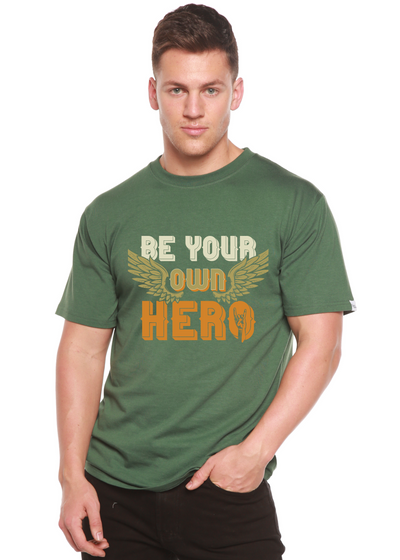 Be Your Own Hero men's bamboo tshirt pine green