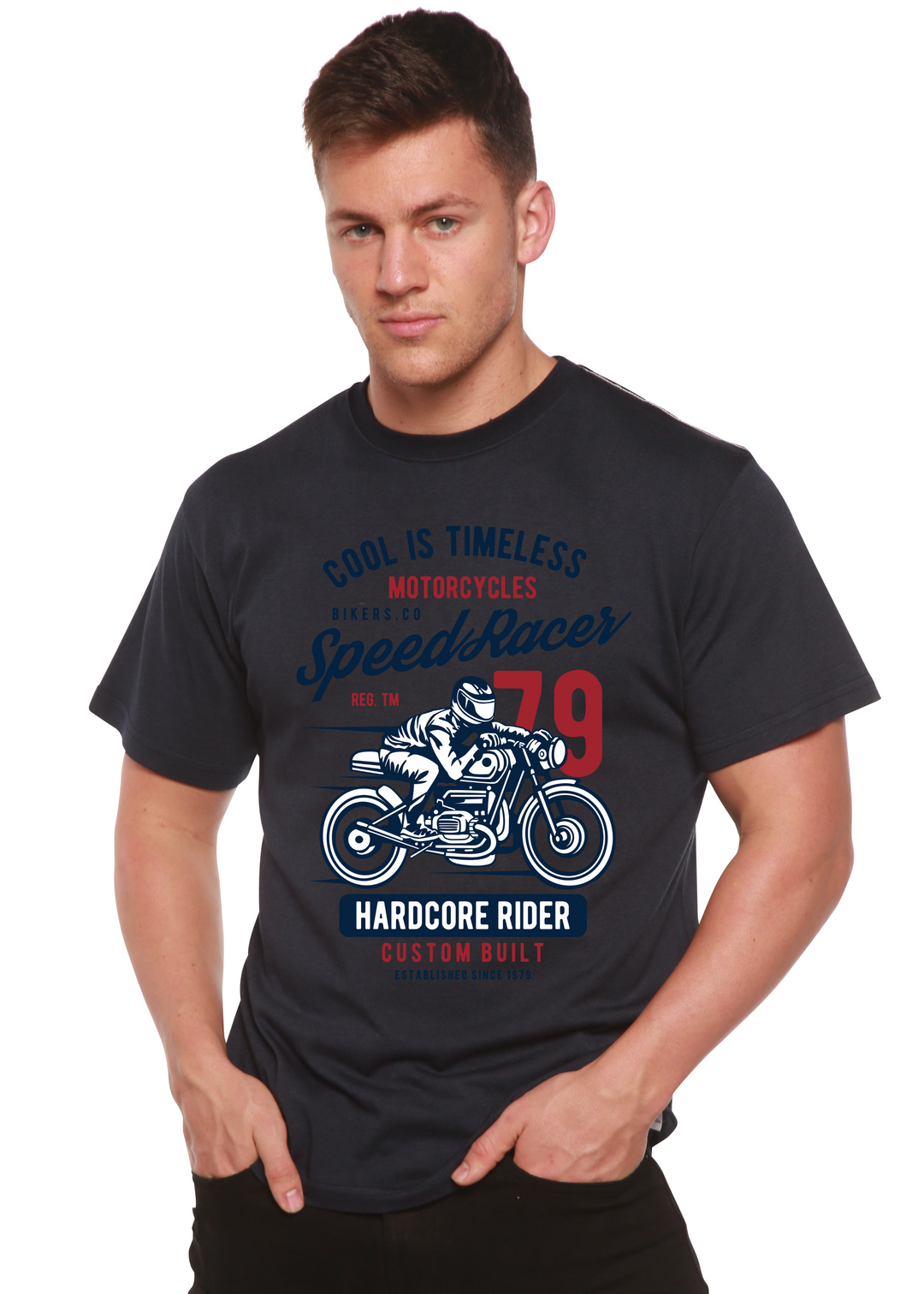 Speed Racer men's bamboo tshirt navy blue