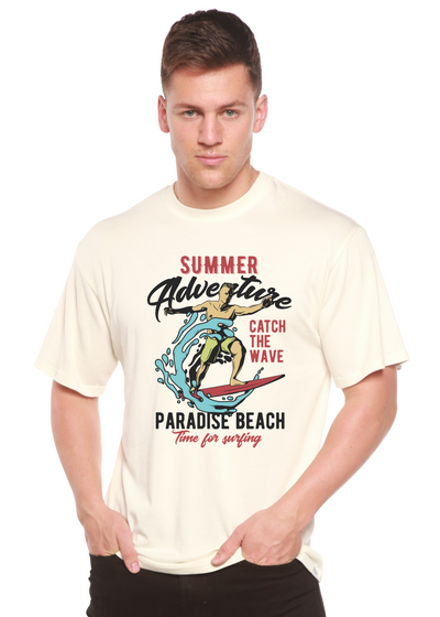Catch The Wave men's bamboo tshirt white