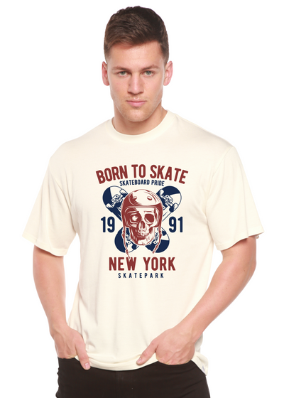 Born To Skate 1991 New York men's bamboo tshirt white