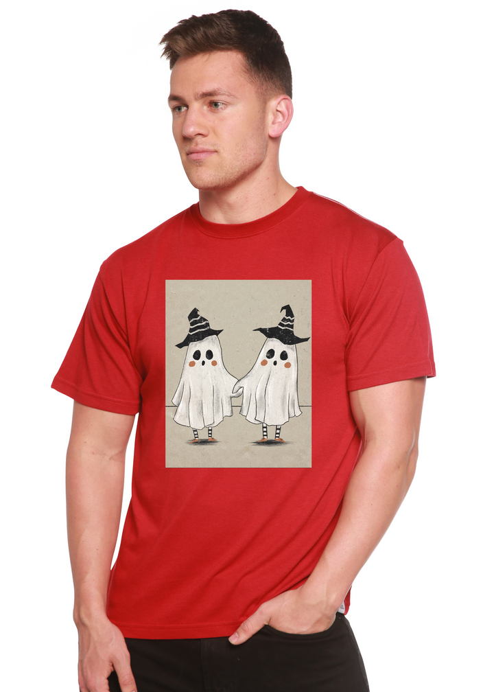 Cute Ghost Graphic Bamboo T-Shirt pompeian red