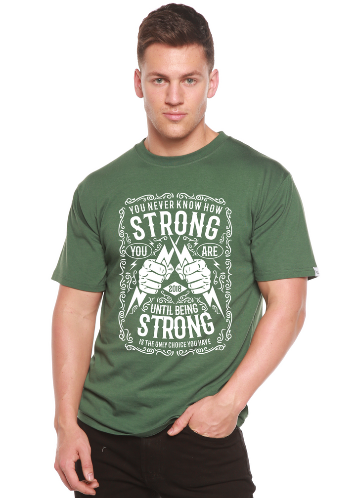 Strong men's bamboo tshirt pine green