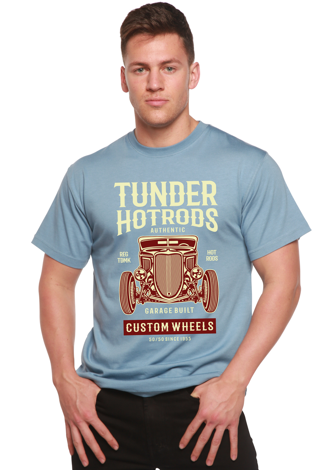 Thunder Hot men's bamboo tshirt infinity blue