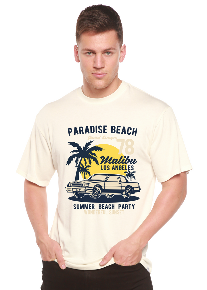 Paradise Beach men's bamboo tshirt white