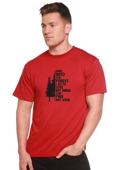 And Into The Forest I Go To Lose My Mind And Find My Soul Graphic Bamboo T-Shirt pompeian red
