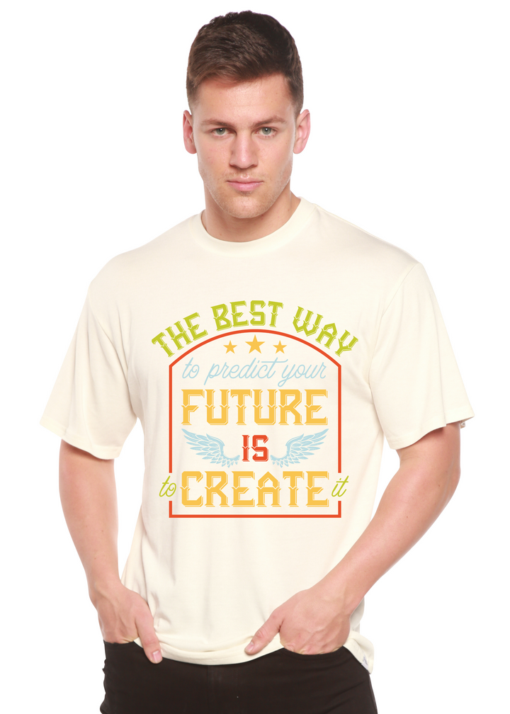 Future is Create men's bamboo tshirt white