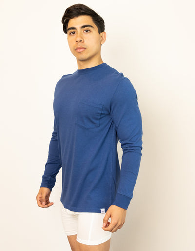 New Men's Bamboo Viscose/Organic Cotton Long Sleeve T-Shirt with Pocket