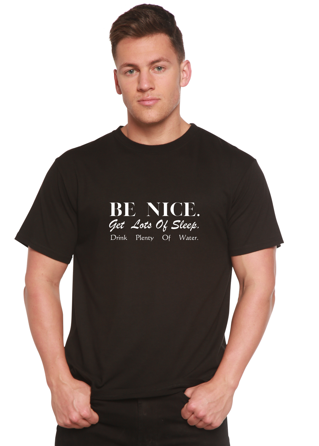 Be Nice Graphic Bamboo T-Shirt black