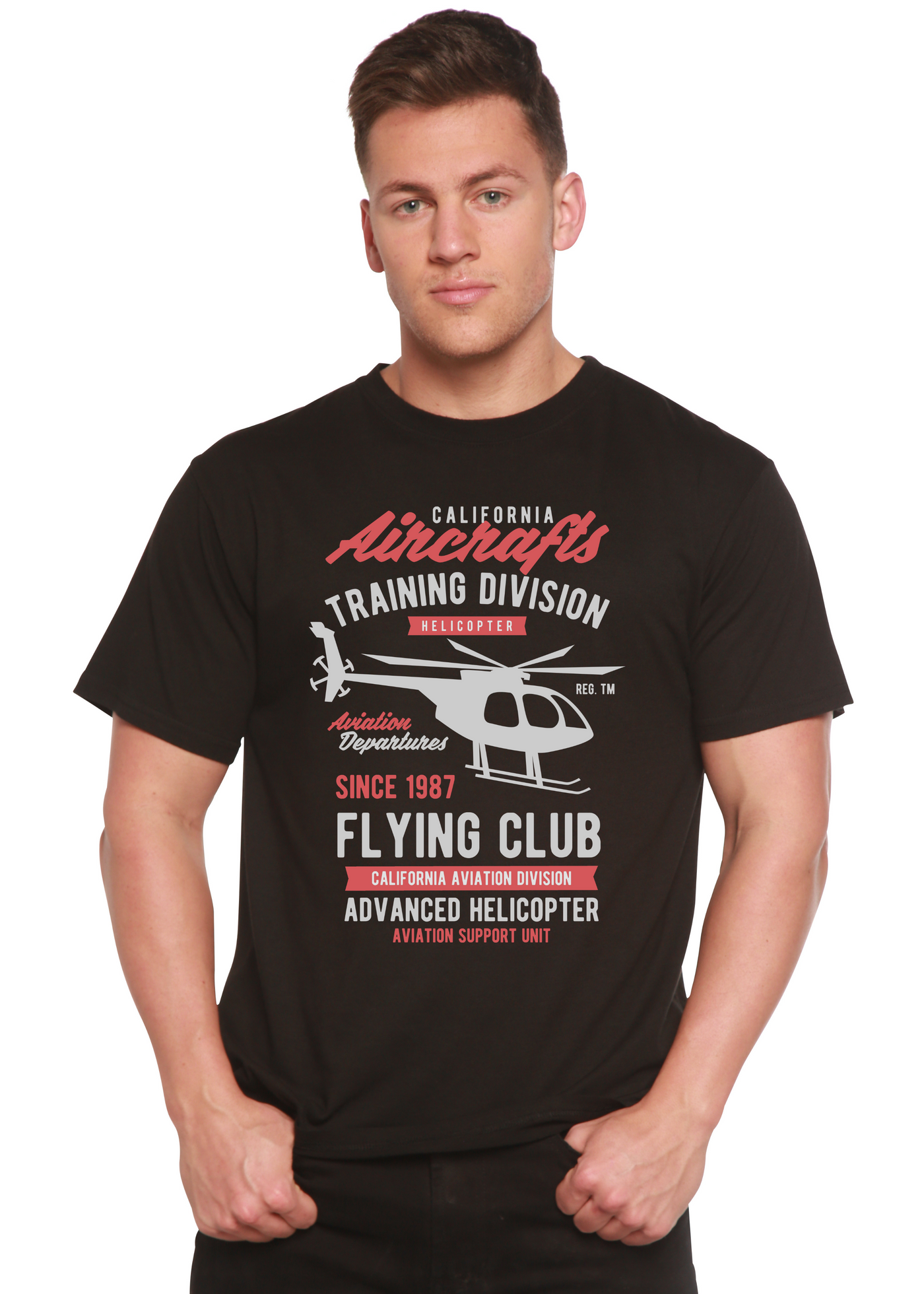 California Aircraft men's bamboo tshirt black