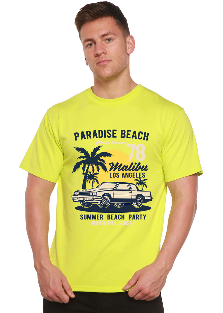 Paradise Beach men's bamboo tshirt lime punch