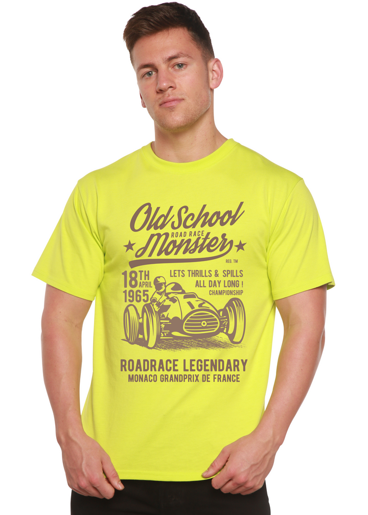 Old School Road men's bamboo tshirt lime punch