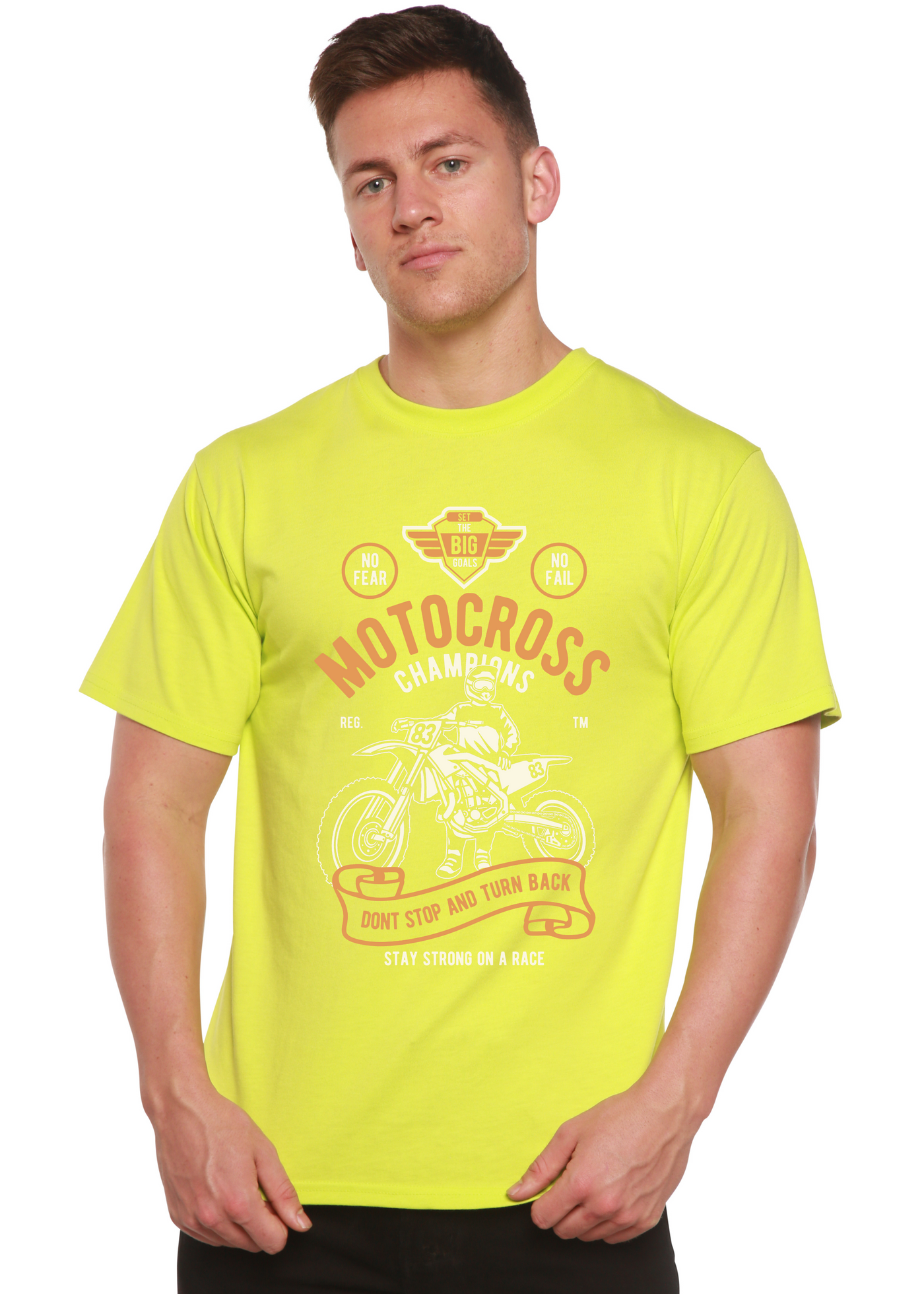 Motocross Champions men's bamboo tshirt lime punch