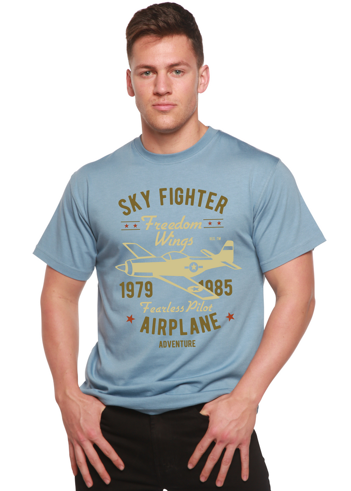 Sky Fighter men's bamboo tshirt infinity blue