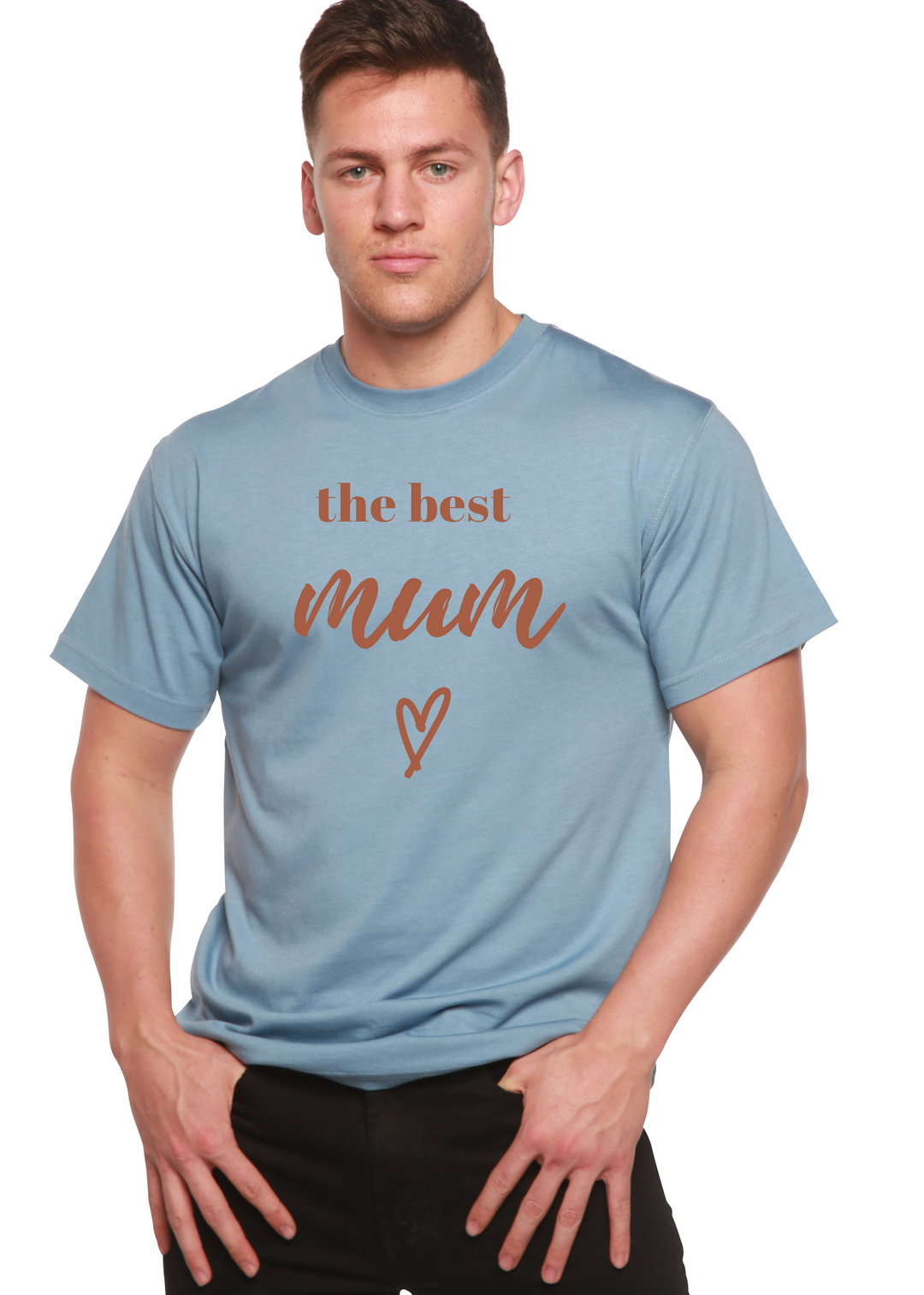 The Best Mum Unisex Graphic Bamboo T-Shirt infinity blue