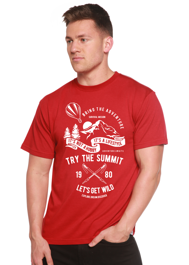 Try The Summit men's bamboo tshirt pompeian red