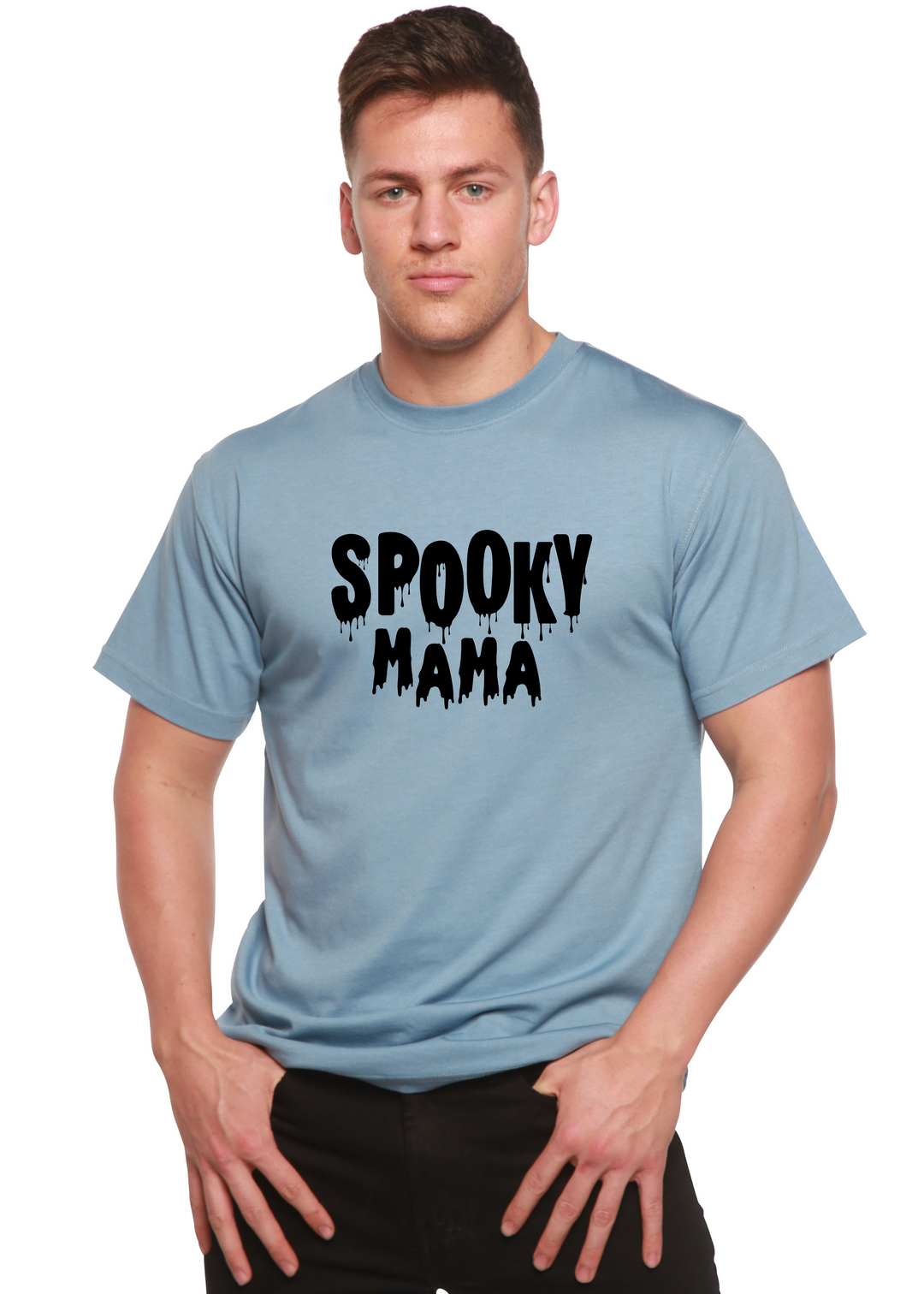 Spooky Mama Graphic Bamboo t-shirt infinity blue