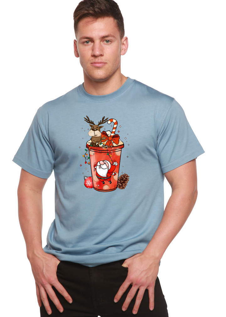 Holly Jolly Christmas Unisex Graphic Bamboo T-Shirt infinity blue