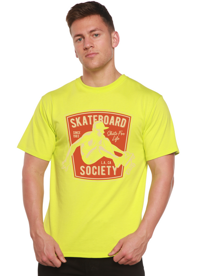 Skateboard Society men's bamboo tshirt lime punch