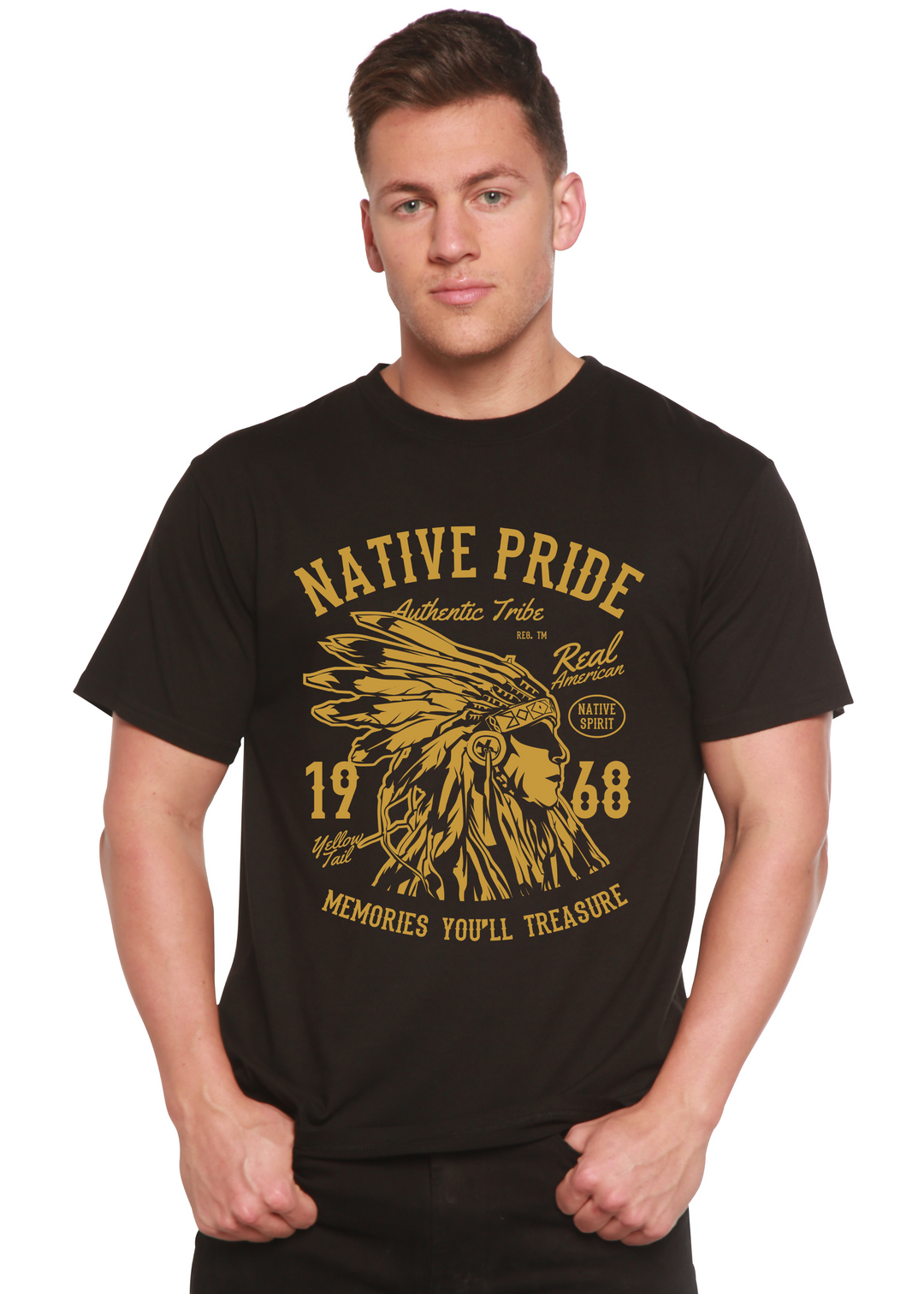 Native Pride men's bamboo tshirt black