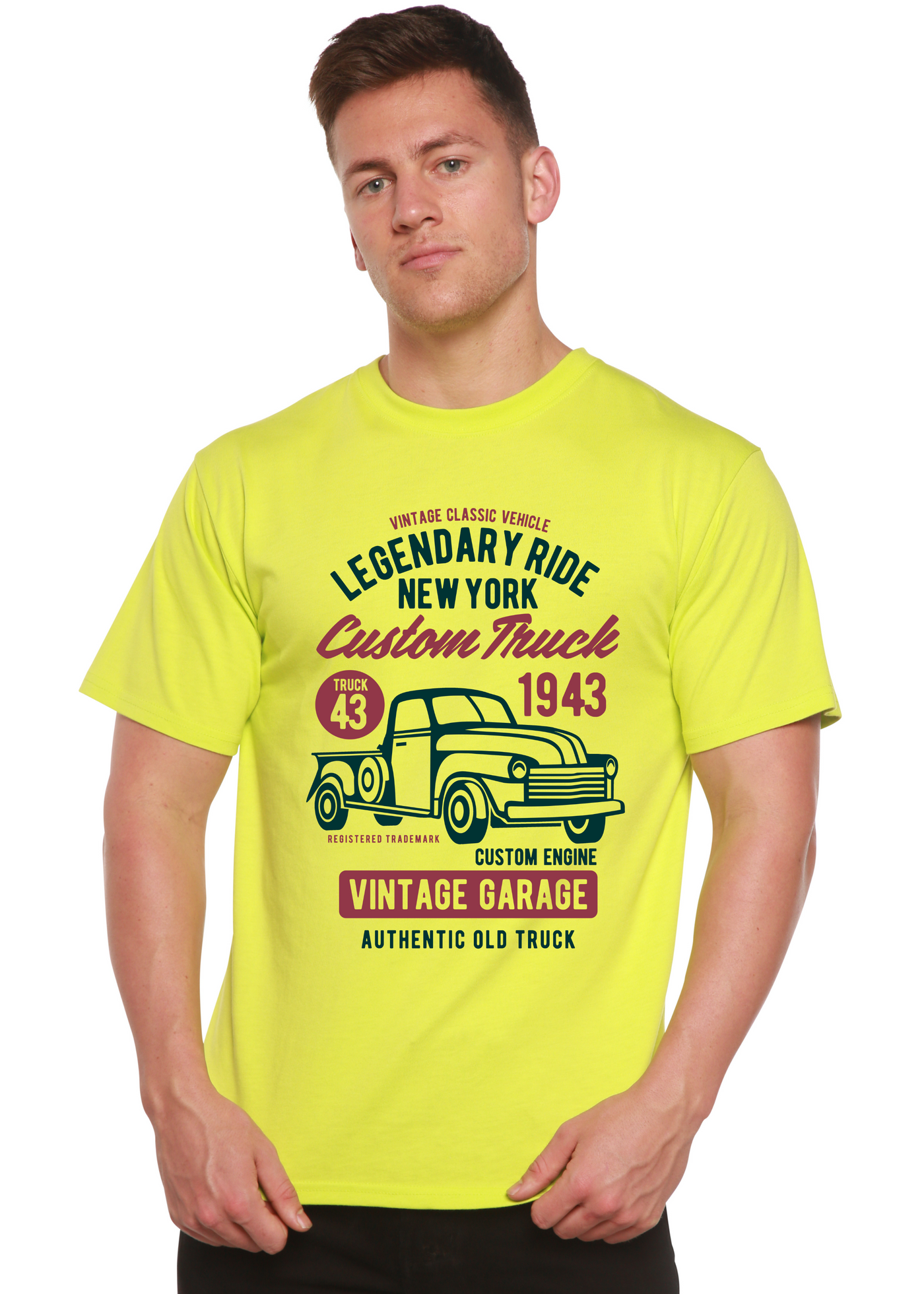 Legendary Ride custom Truck men's bamboo tshirt lime punch